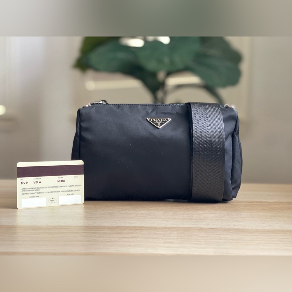 Authentic Prada Black Nylon Pochette crossbody bagl - Picture 1 of 9